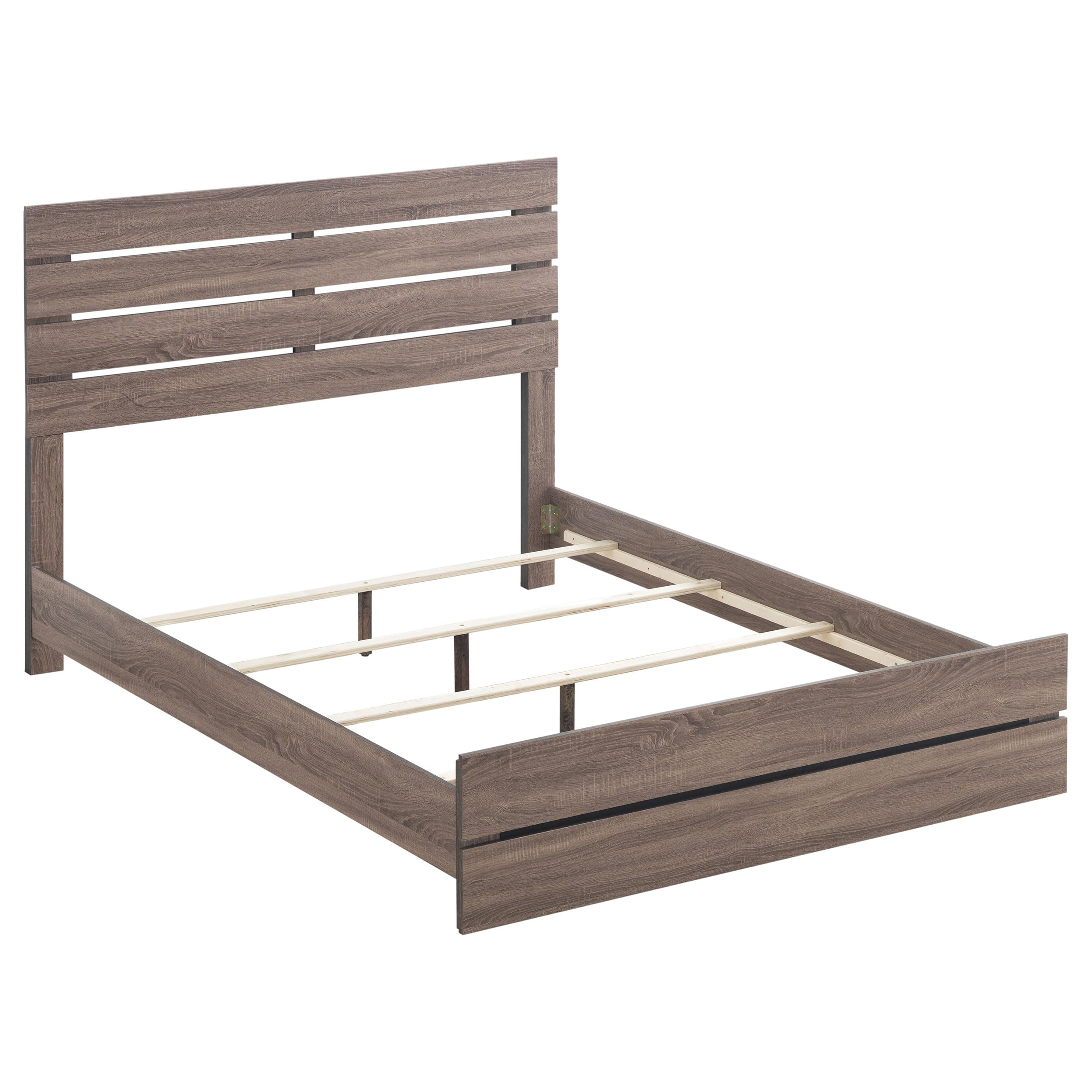 Coaster Home Furnishings Brantford Farmhouse 4-Piece Bedroom Set Queen Size Panel Bed Frame 52-inch Headboard Barrel Oak 207041Q-S4