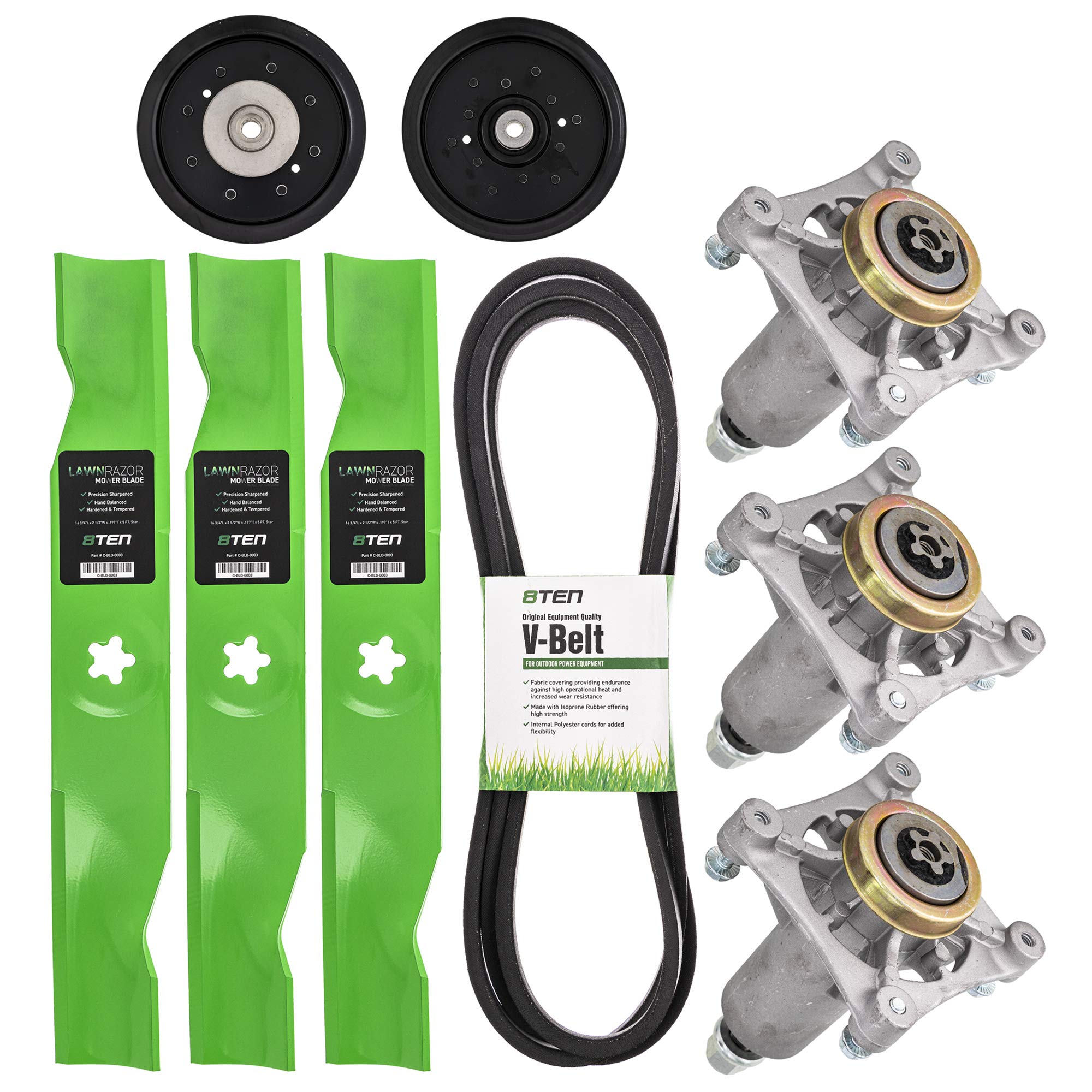 8Ten Deck Rebuild Kit For Husqvarna 48 Inch Yth2348 Yth24V48 Yth24K48 Yth23V48 Yta24V48 Blade Spindle Belt Idler