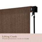 Vicllax Outdoor Roller Shade Fabric For Porch Gazebo, Patio Cordless Blinds Roll Up Shade (7' W X 8' L), Mocha