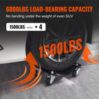 Vevor Wheel Dolly, 6000 Lbs/2722 Kg Car Moving Dolly, Wheel Dolly Car Tire Stake Set Of 4 Piece, Heavy-Duty Car Tire Dolly Cart