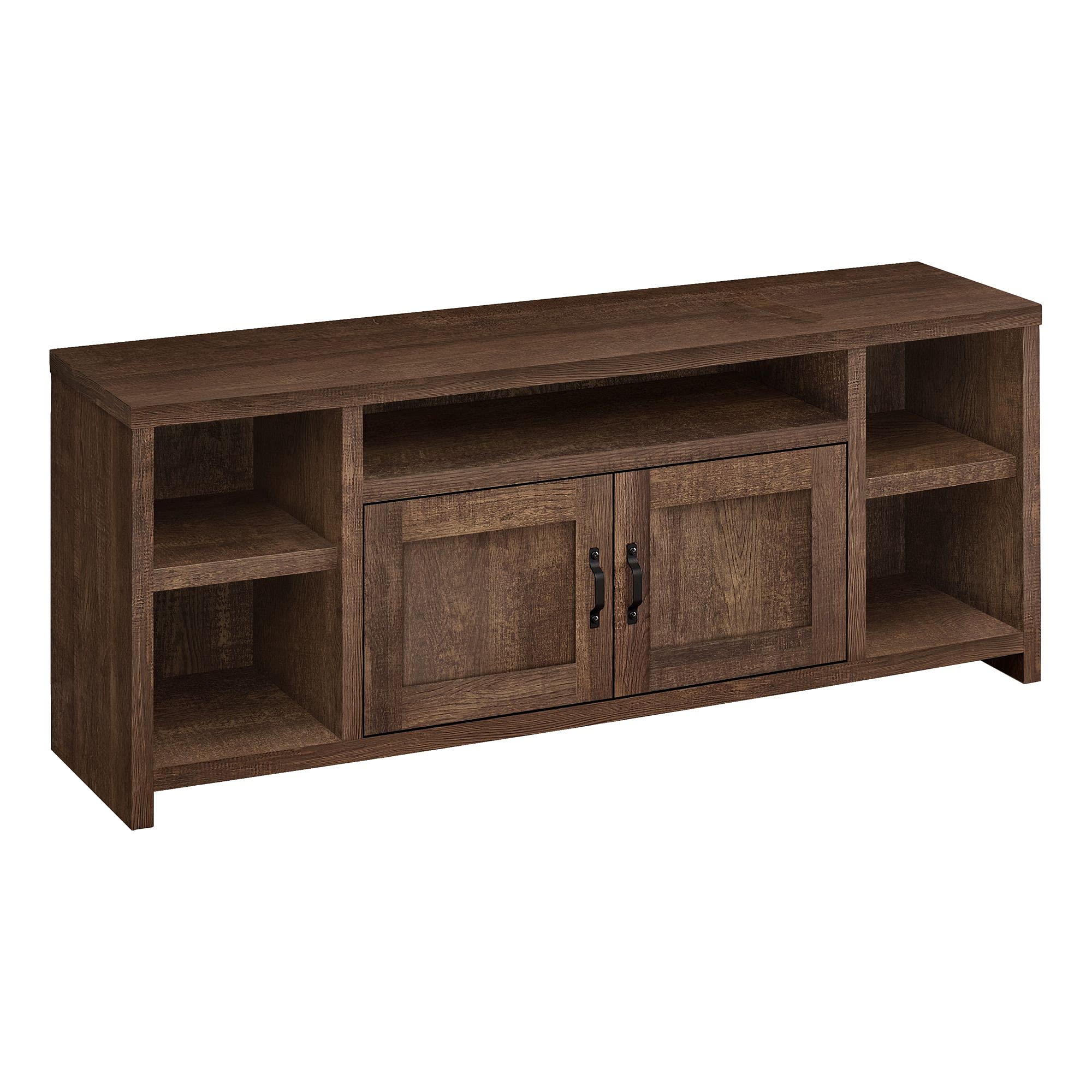 Monarch Specialties I 2740 Tv Stand, 60 Inch, Console, Media Entertainment Center, Storage Cabinet, Living Room, Bedroom, Laminate, Brown, Transitional
