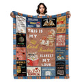 Book Lovers Gifts Sherpa Throw Blanket,Ultra Soft Flannel Blankets,Double Layer Fabric Warm Blankets,Book Club Gifts For Book Lo