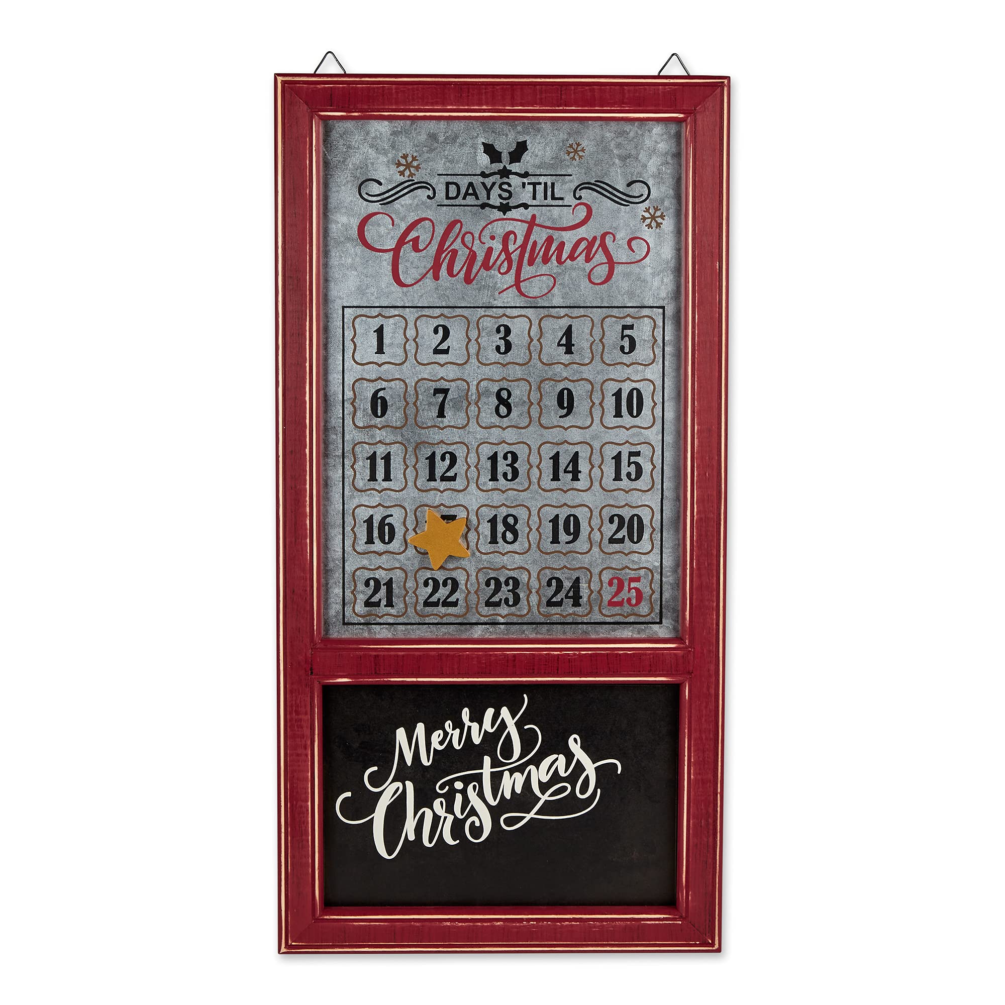 DII Christmas Advent Collection Decorative & Reusable Wooden Countdown Calendar, 30x15.37', Chalkboard
