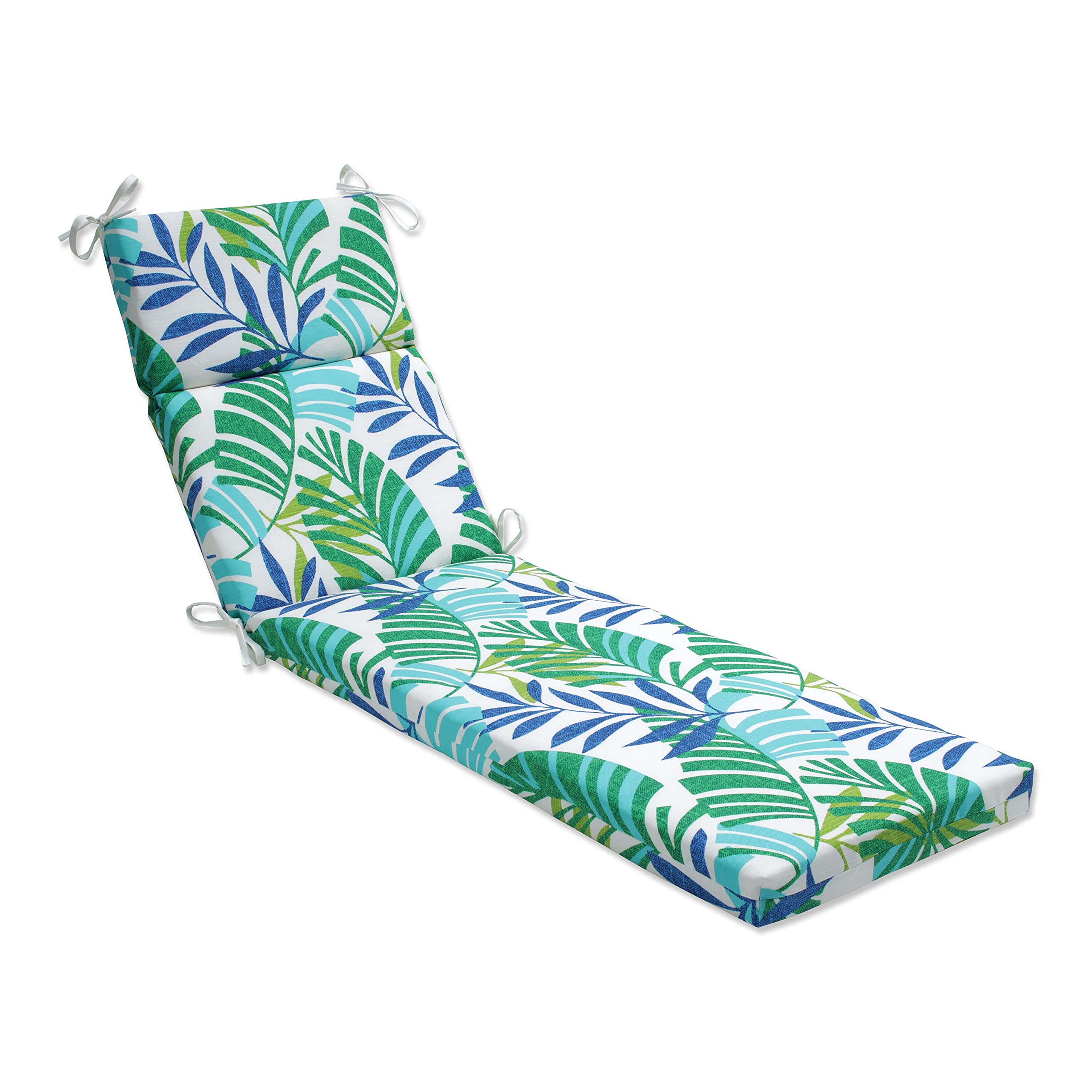 Pillow Perfect Outdoor/Indoor Islamorada Blue/Green Chaise Lounge Cushion, 72.5' X 21'