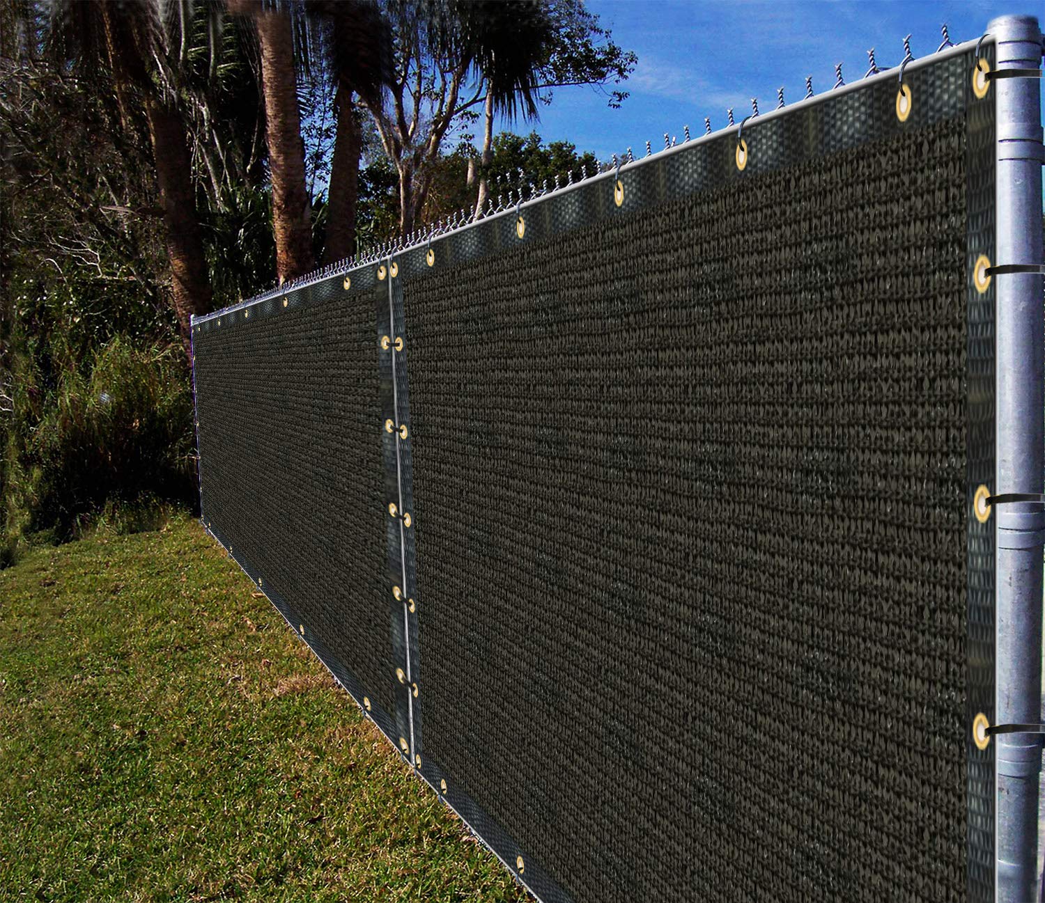 Ifenceview 6'X3' To 6'X50' Black Shade Cloth Fence Privacy Screen Fence Cover Mesh Net For Construction Site Yard Driveway Garde