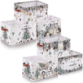 Acellegic 6 Pcs Christmas Storage Bins with Handles Collapsible Winter Box