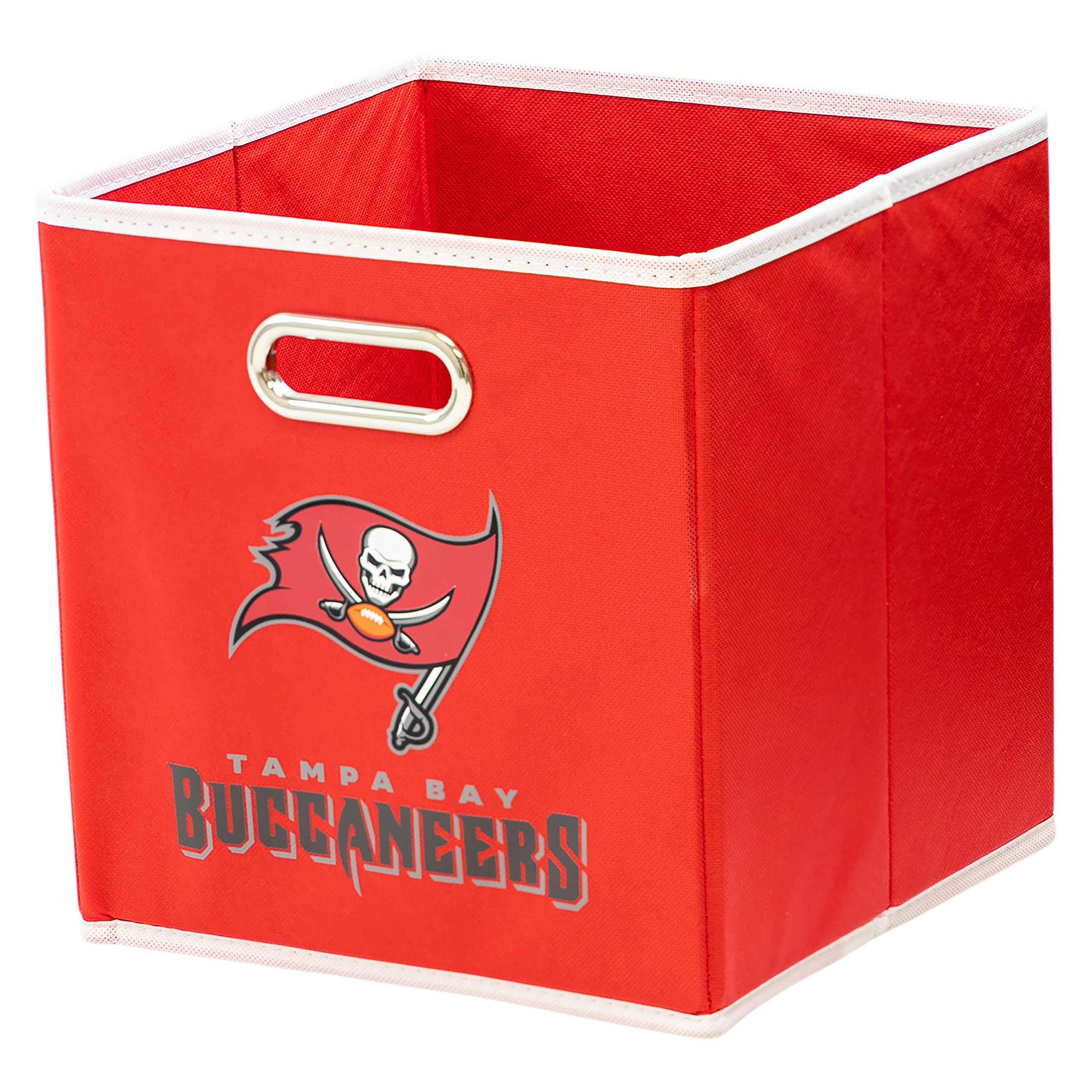 Franklin Sports NFL Tampa Bay Buccaneers Collapsible Storage Bin NFL Folding Cube Storage Container Fits Bin Organizers Fabric N