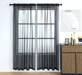 Pi Sheer Curtain 108 Inches Long,Light Window Drapery Soft Airy Voile With Rod Pocket For Living Room/Bedroom/Patio Door/Sliding Glass Door 2 Panels(W42Xl108,Black)