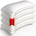 Royal Therapy King 4-Pack Memory Foam Pillow, Adjustable Shredded Odor-Free Pillow For Neck & Shoulder Pain Relief, Support For
