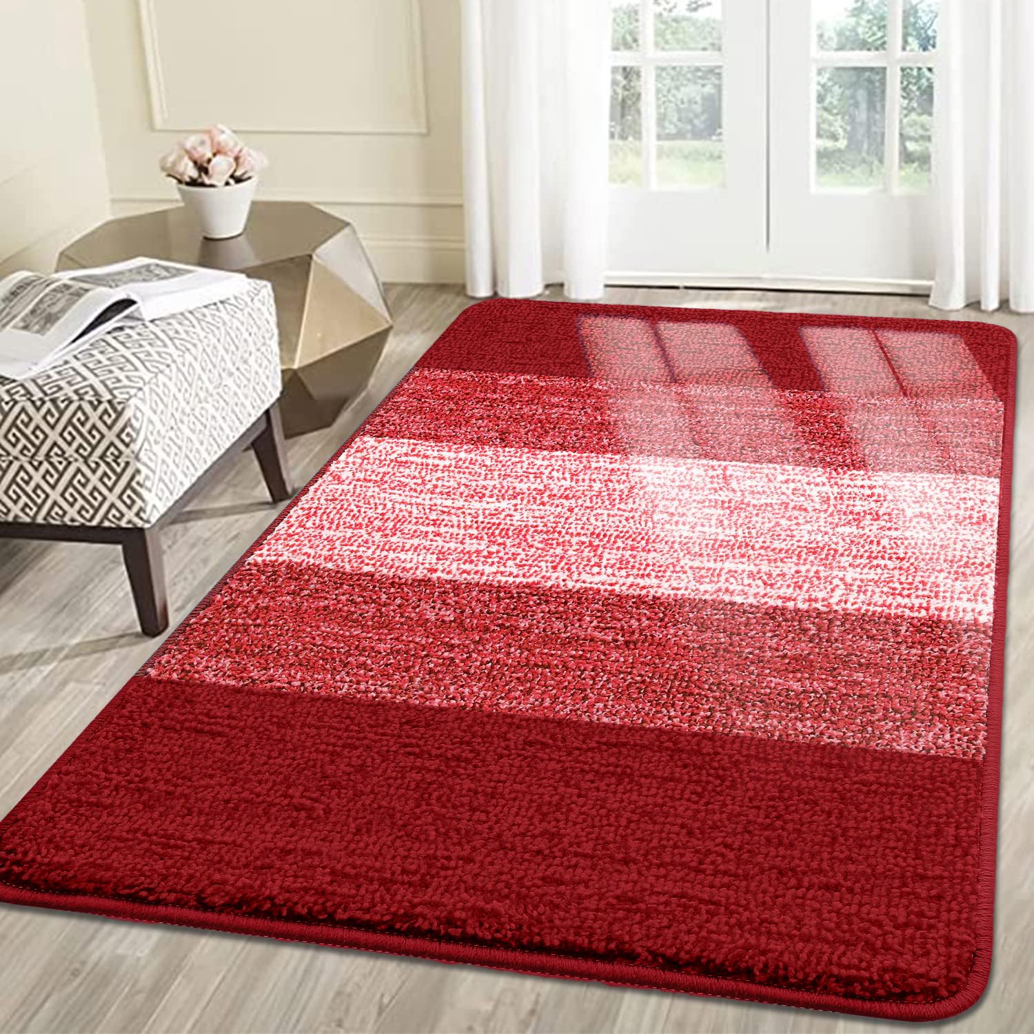 Kitinjoy Indoor Door Mat, 59X36 Non-Slip Absorbent Dirt Trapper Entrance Mat, Low-Profile Washable Inside Floor Mat, Sturdy Soft