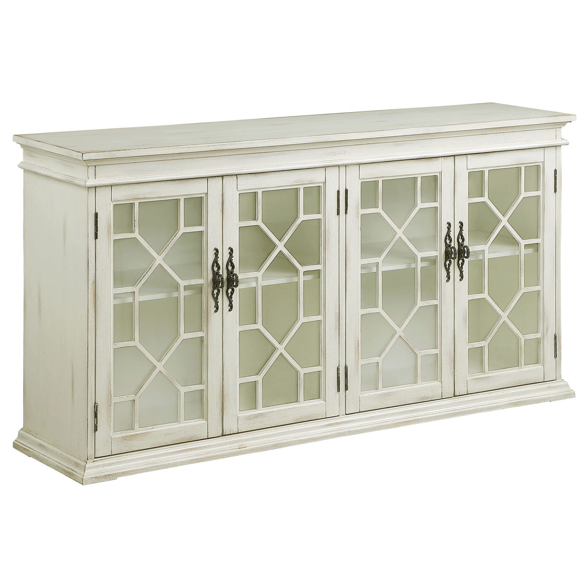 Coaster Home Furnishings Kiara 4-Door Accent Cabinet with Adjustable Shelves White