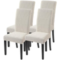 Searchi Jacquard Dining Room Chair Covers Set Of 4, Stretch Kitchen Chair Covers Washable Parsons Chair Slipcover Removable Dining Chair Protectors For Hotel,Ceremony(Beige Floral Texture)