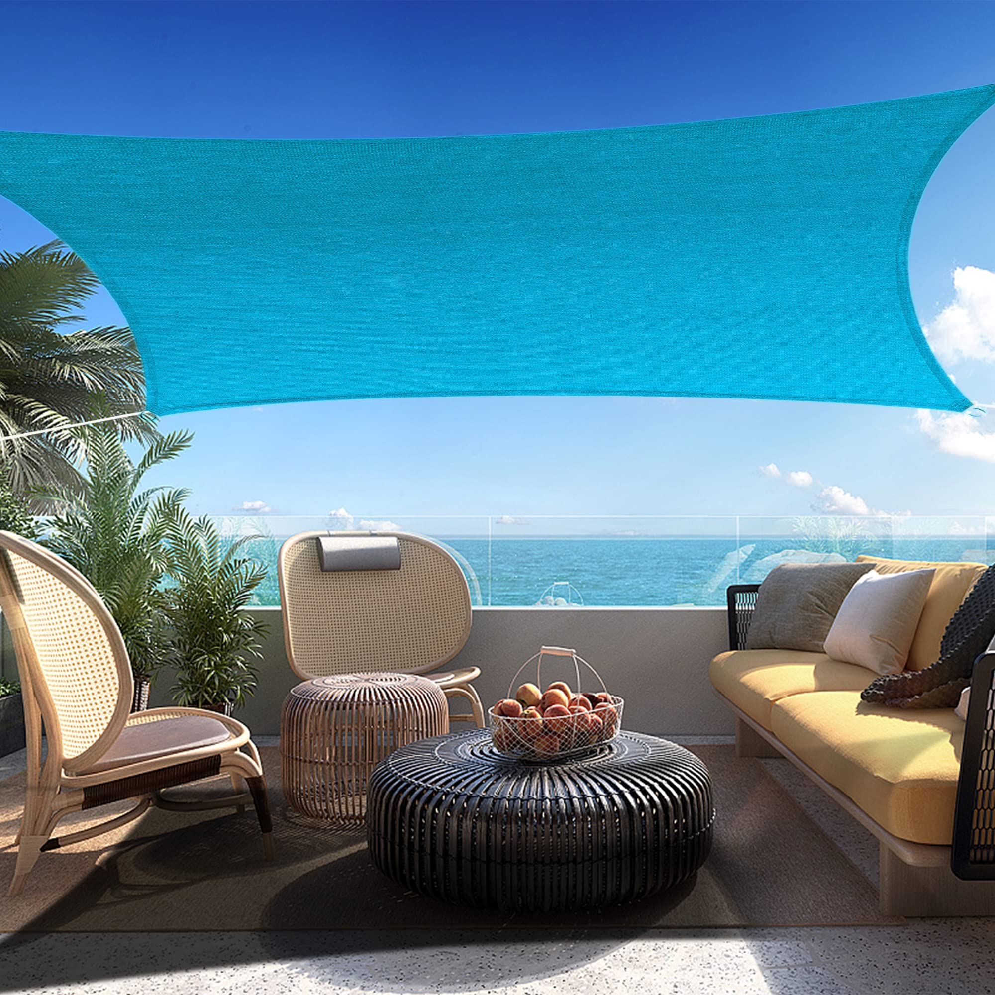 Shadespeare Custom Size 21' X 21' Turquoise Square Sun Shade Sail Ssp1620 Canopy Durable Fabric Uv Block Awning, We Make Custom
