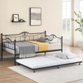 GAOMON Twin Day Bed with Trundle Bed Twin, Metal Daybed with Trundle, Daybed with Trundle Bed Frame, Steel Slat Support Sofa Bed