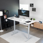 Vivo Electric 71 X 30 Inch Standing Desk Workstation, Memory Controller Height Adjustment, 1B Series, White Top Gray Frame, Desk-Kit-1G7W
