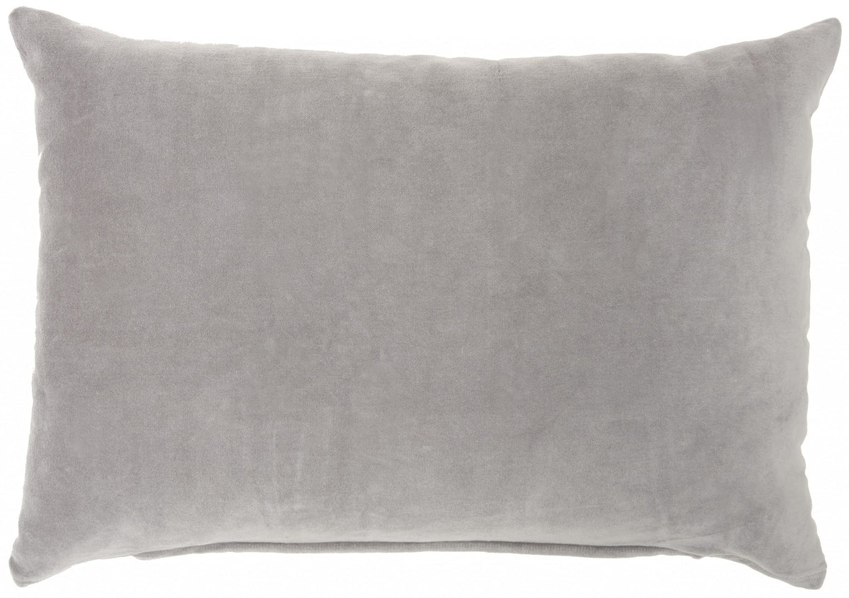 HomeRoots Grey 100% Cotton Solid Gray Casual Throw Pillow