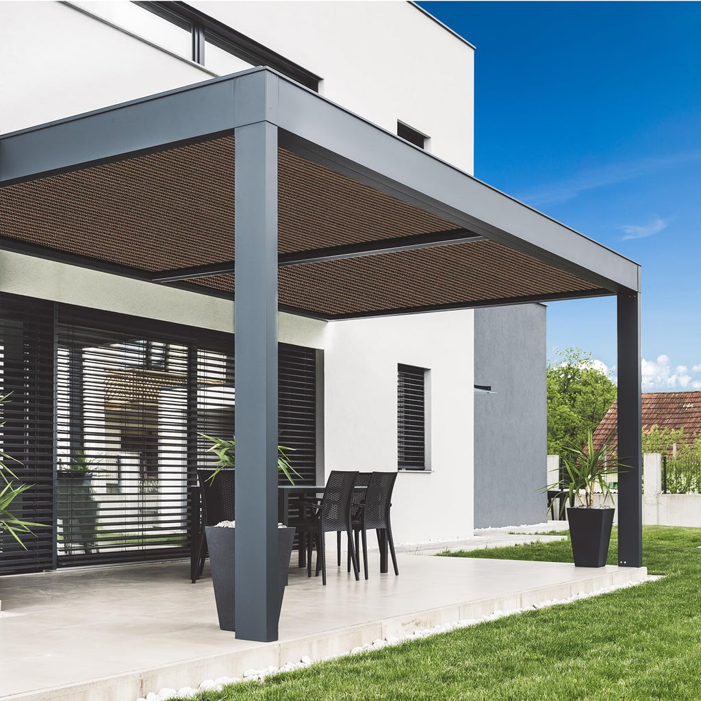 Vicllax 90% Shade Fabric Sun Shade Cloth Privacy Screen With Reinforced Grommets For Outdoor Patio Garden Pergola Cover Canopy 10X14 Ft, Mocha