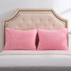 Reafort Ultra Soft Sherpa Pillowcases Pillow Covers Standard Size 20''X26'' Pack Of 2 With Zipper Closure (Pink, 20   X26    Sta