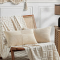 Fancy Homi 2 Packs Tan Long Lumbar Decorative Throw Pillow Covers 16X24 Inch For Couch Bed Sofa, Rustic Farmhouse Boho Home Deco