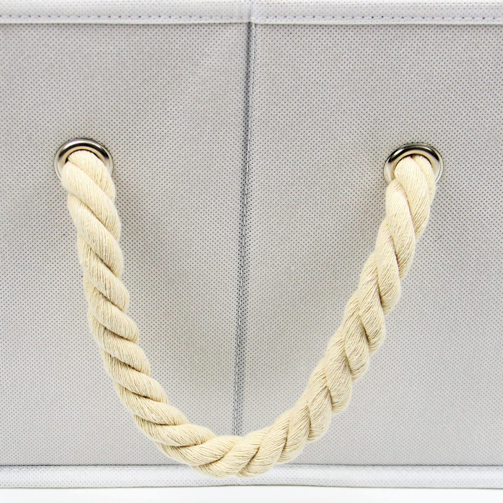 Casaphoria 3Pcs Cube Collapsible Fabric Storage Bins With Rope Handles,Thicker Foldable Rectangular Canvas Storage Box With Lid