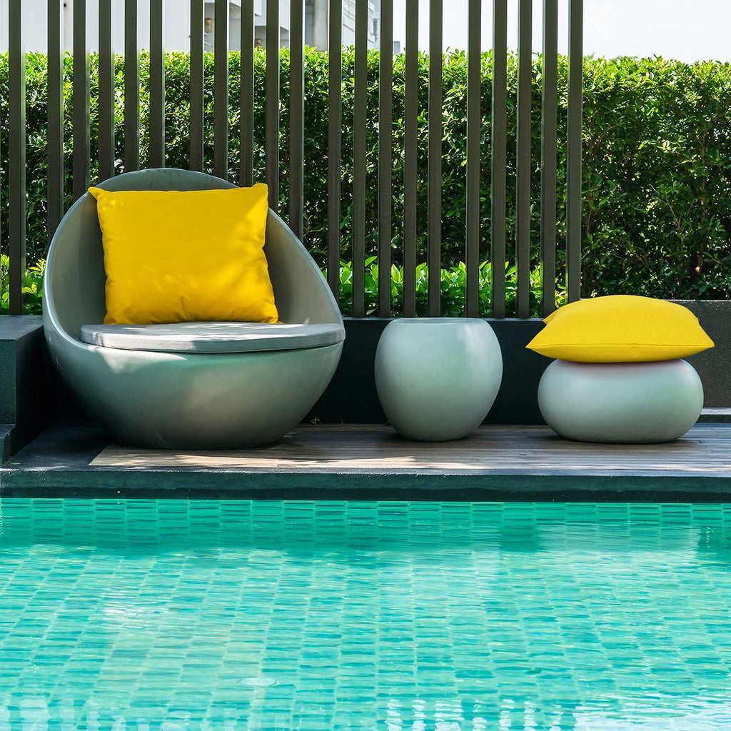 2 Pieces Outdoor Throw Pillow Covers Patio Balcony Waterproof Cushion Covers Pu Fall Coating Pillow Shell Square Garden Cushion