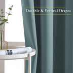 Nicetown Bedroom Blackout Long Curtains 120 Length - Energy Saving Thermal Insulated Solid Grommet Luxury Room Darkening Drapes