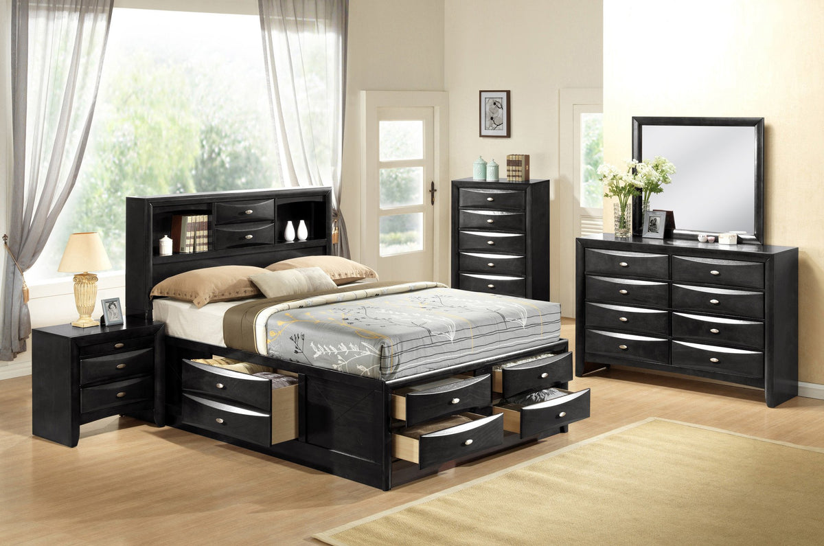 Black Queen Storage Bed