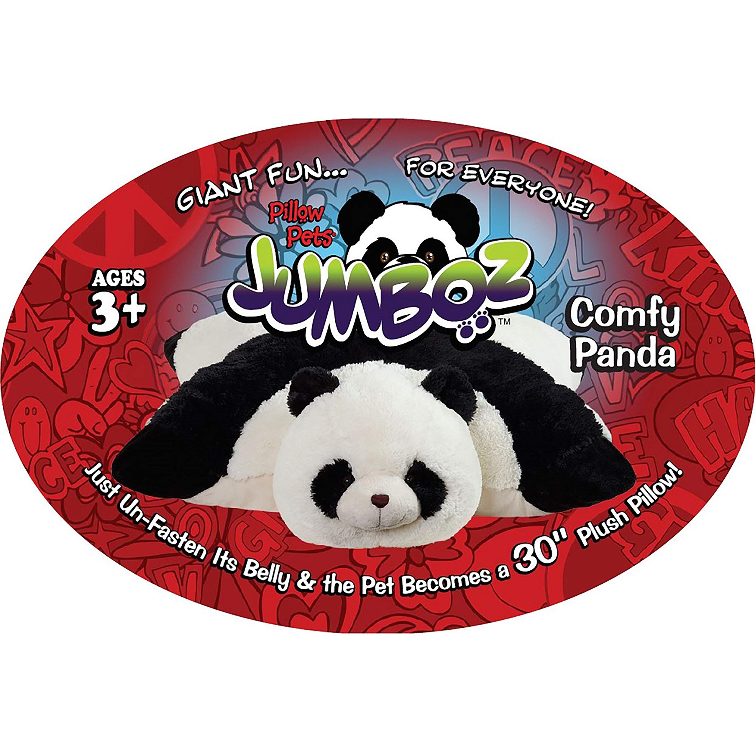 Pillow Pets Jumboz, Panda, 30' Jumbo Folding Plush Pillow