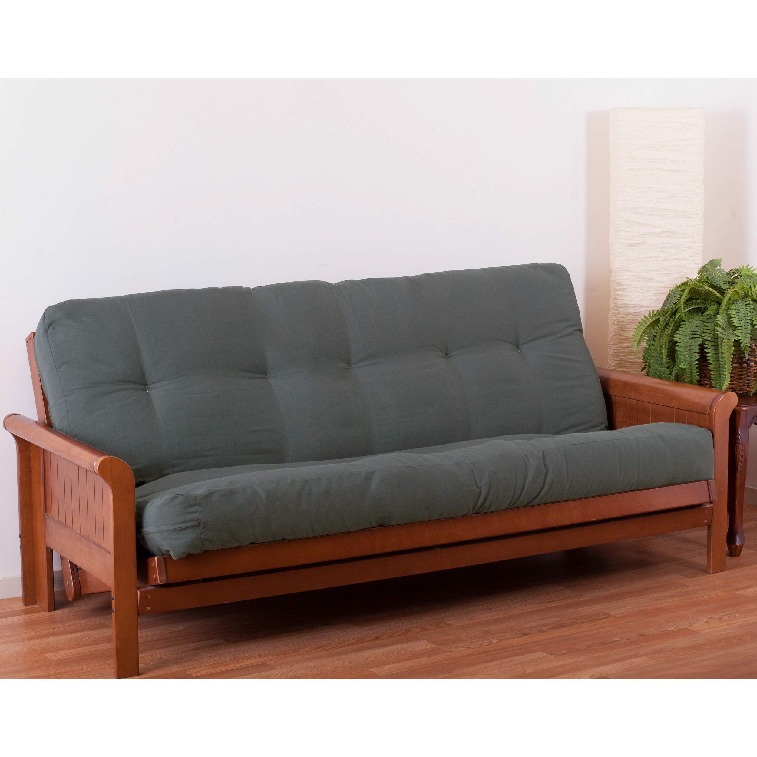 Blazing Needles Renewal 8' Twill Futon Mattress, Queen, Steel Grey