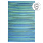 Fab Habitat Striped Outdoor Rug - Waterproof, Fade Resistant, Crease-Free, Reversible - Premium Recycled Plastic - Patio Porch B