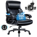 Big And Tall Office Chair- 500 Lbs Heavy Duty Executive Rolling Office Chairs For Heavy People With Adjustable Lumbar Support Hi
