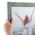 ArtToFrames 4x6 Inch Green Picture Frame, This 1.5 Custom Wood Poster Frame is Palm Green Barnwood Style Frame, for Your Art or 