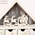 Pioneer-Effort Wooden Christmas Advent Calendar House With 24 Drawers And Led Lights Countdown Calendars For Christmas Decoratio