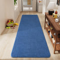 Amearea Modern Soft Hallway Runner Rug, 2x6 Feet Washable Runner Rugs for Hallway, Blue Fluffy Rug Bedroom Bedside Rugs, Non Sli
