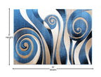Flash Furniture Coterie Collection Modern Circular Patterned Indoor Area Rug - Blue And Beige Olefin Fibers With Jute Backing - 5' X 7'