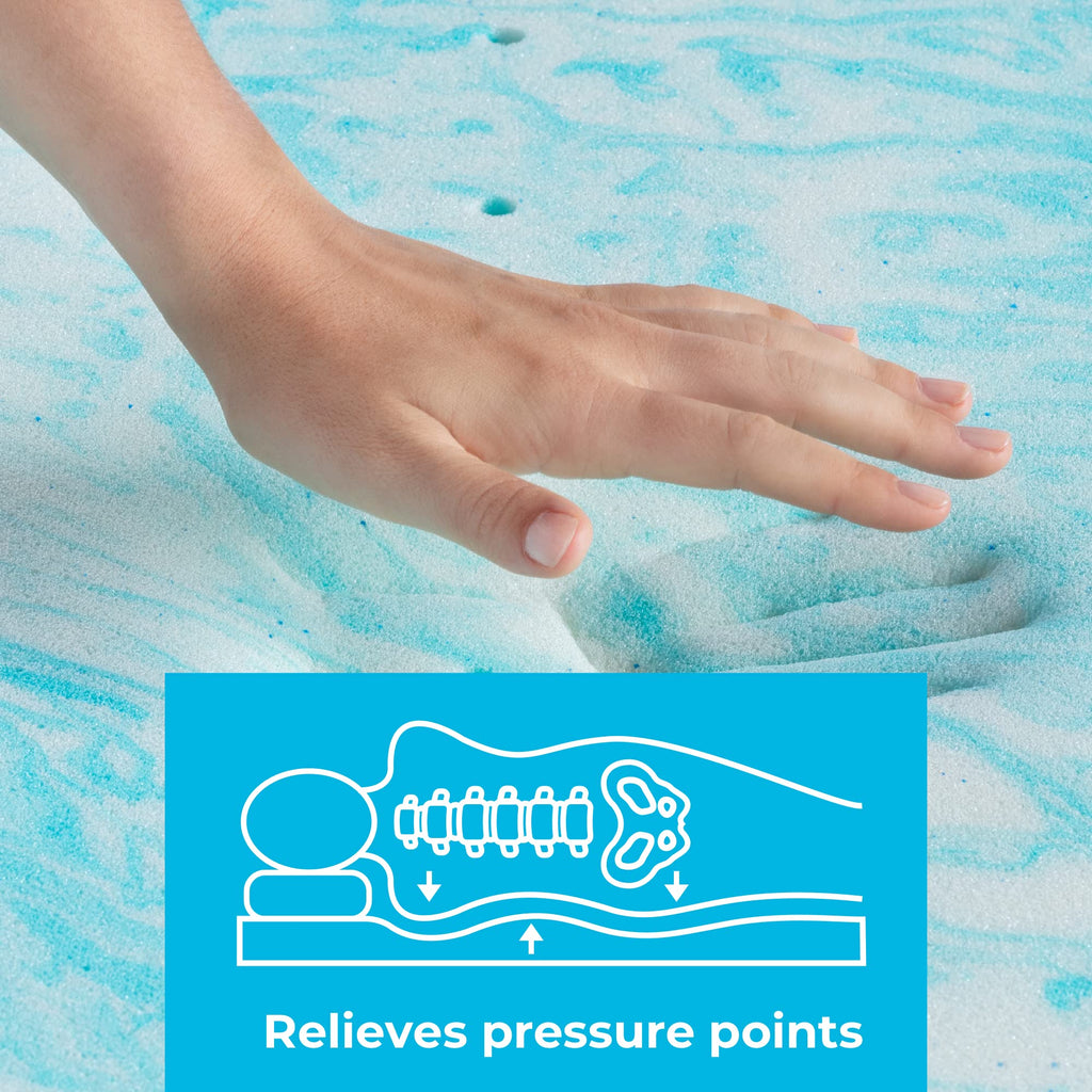Linenspa 2 Inch Mattress Topper Queen - Gel Swirl Memory Foam Twin Xl Mattress Topper - Certipur-Us Certified - Twin Xl Size - Dorm Room Essentials