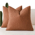 Foindtower Set Of 2, Decorative Textured Boucle Throw Pillow Covers Accent Solid Pillow Cases Cozy Soft Couch Cushion Case For C