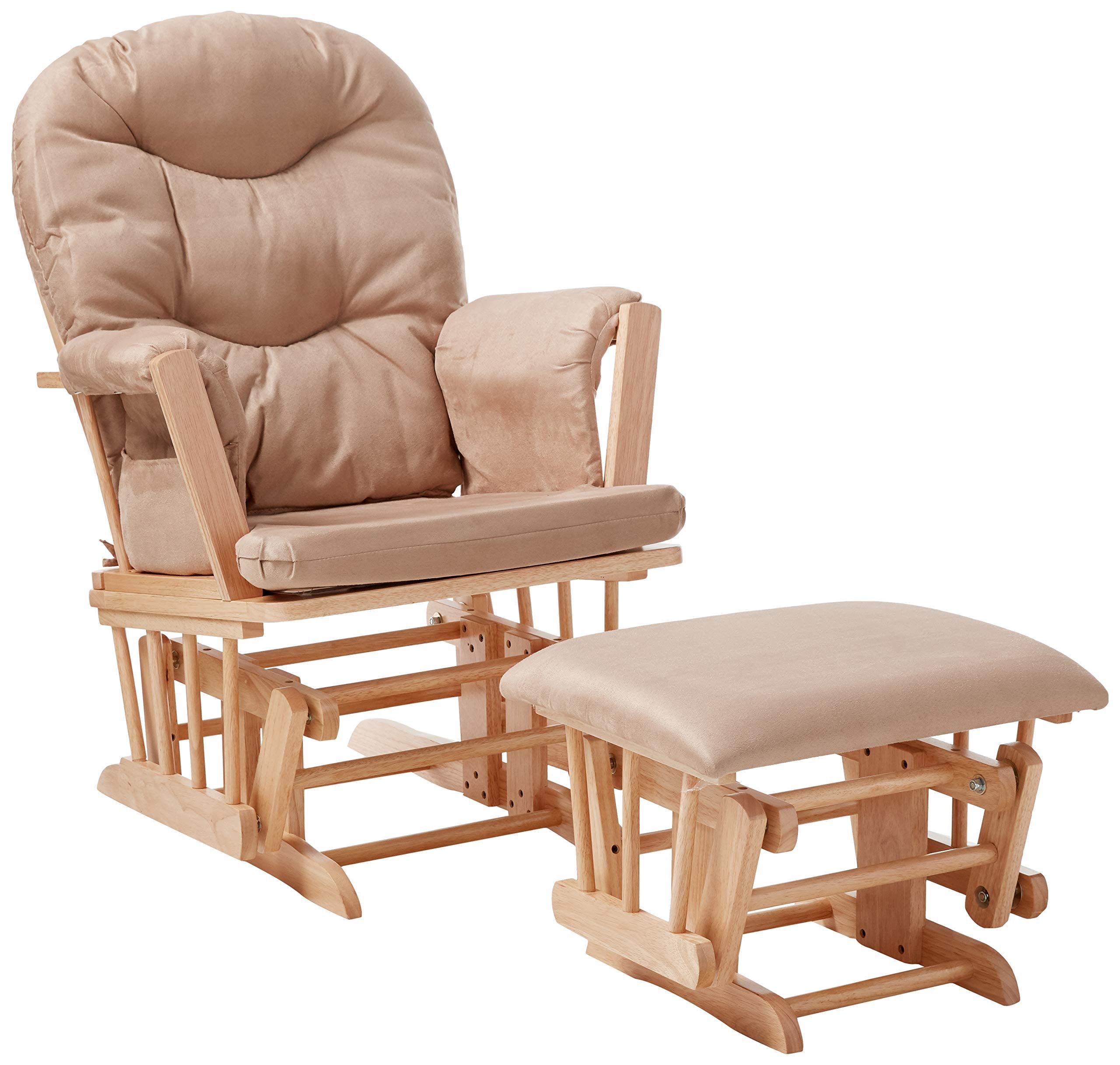 ACME Furniture Ottoman, Taupe Mfb & Natural Oak