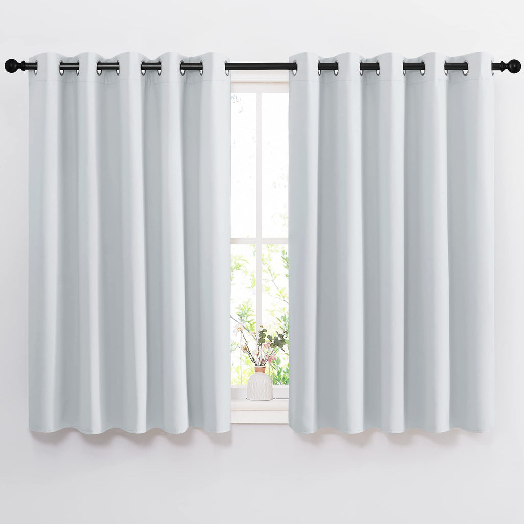 Nicetown Greyish White Room Darkening Curtain Panels - Window Treatment Thermal Insulated Grommet Room Darkening Curtains/Panels