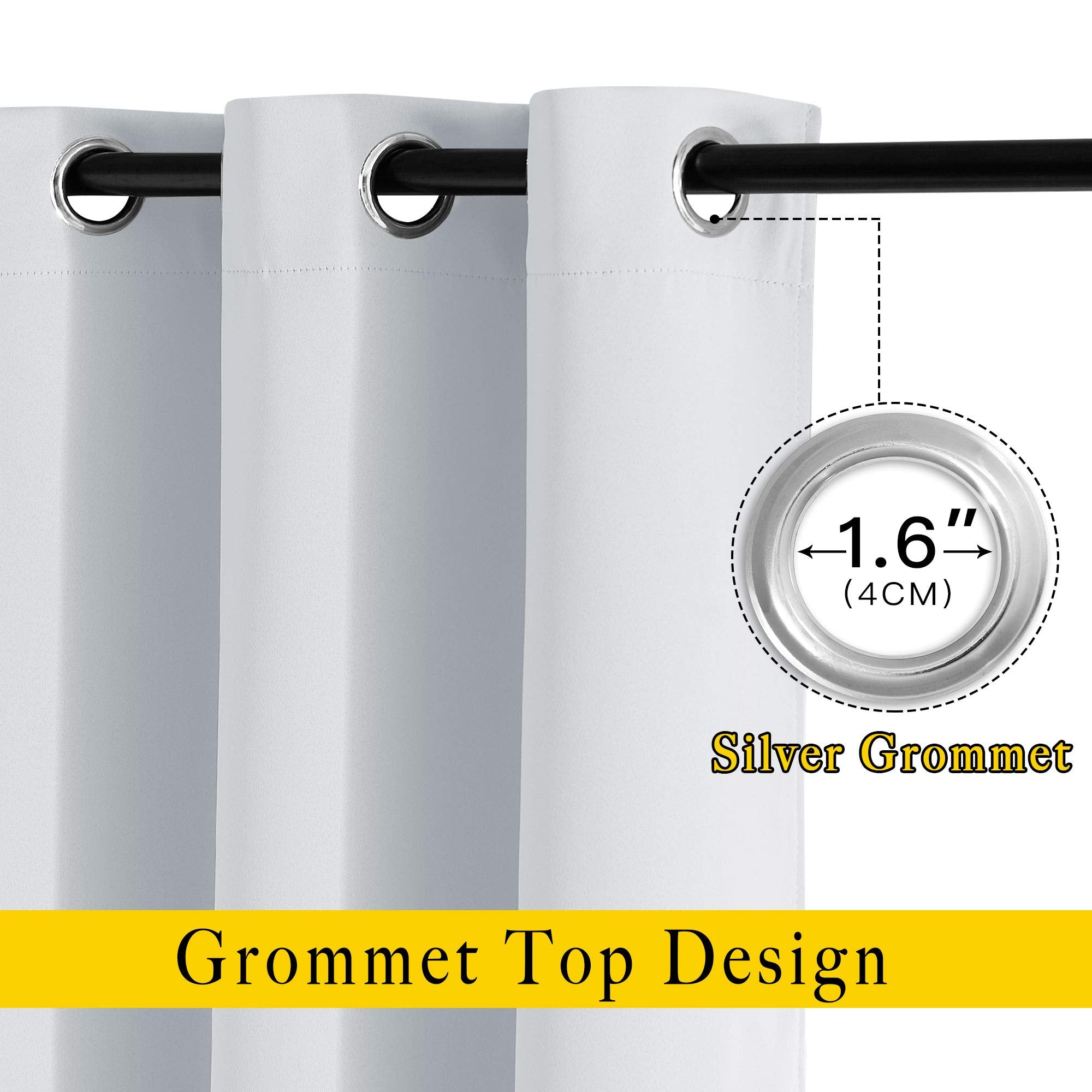 Nicetown Room Darkening Curtain Panels - Home Fashion Ring Top Thermal Insulated Room Darkening Curtains For Bedroom/Nursery (Gr