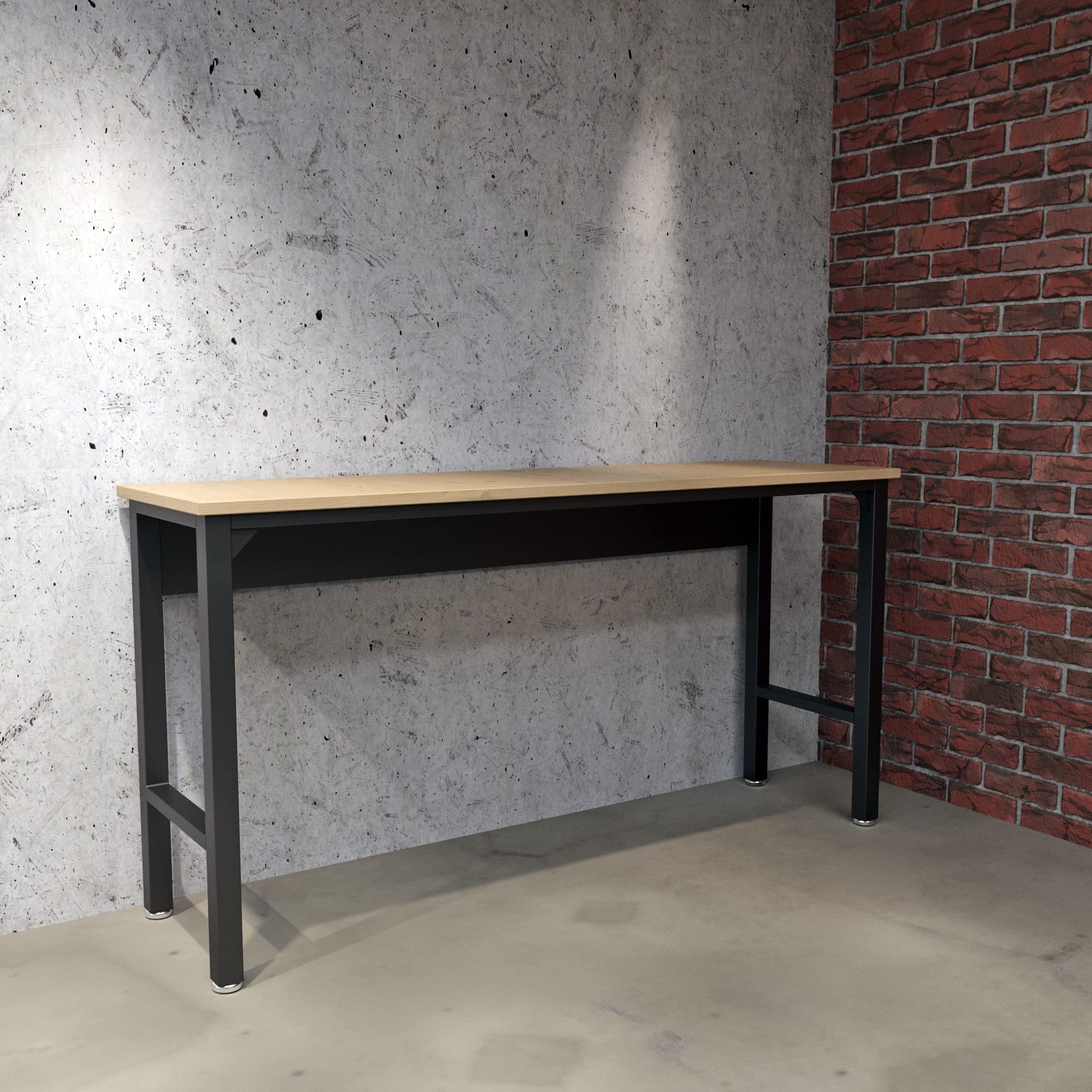 Manhattan Comfort Fortress 72.4' Garage Table In Charcoal Gray