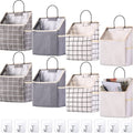 8 Packs Wall Hanging Storage Bag, Wall Storage Organizer Bags with Hooks, Over The Door Hanging Basket for Dormitory Bathroom Be