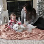 Bedsure Fleece Blanket Throw Blanket - Dusty Pink Rose Gold Blush Lightweight Light Pink Blanket For Sofa, Couch, Bed, Camping,