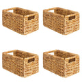 SpaceAid 4 Pack Wicker Basket, Storage Baskets for Organizing, Woven Rattan Basket with Handles for Shelves, Water Hyacinth Larg