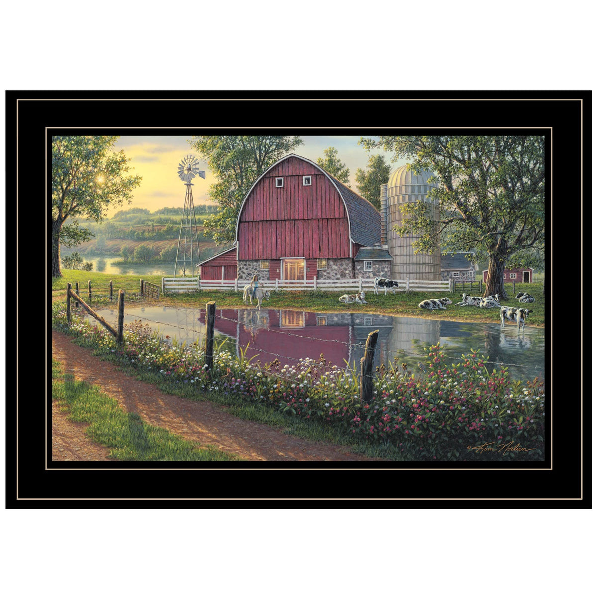 Barnyard Memories 5 Black Framed Print Wall Art