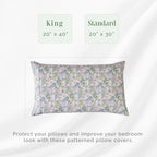 Elegant Comfort Ultra Soft Set Of 2 Floral Print Pillowcases - 1500 Premium Hotel Quality Microfiber, Soft And Smooth Envelope Closure 2-Piece Pillow Covers - King, Paisley Teal