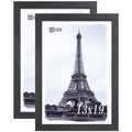 VCK 13x19 Poster Frame 2 Pack, Solid Wood Black Picture Frames with Exclusive Woodgrain, Wall Gallery Frame