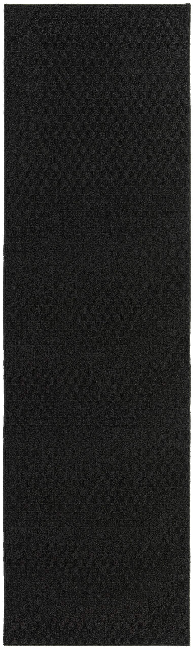 Garland Rug Town Square Black 3 x 8 Stain Resistant Indoor Runner Rug