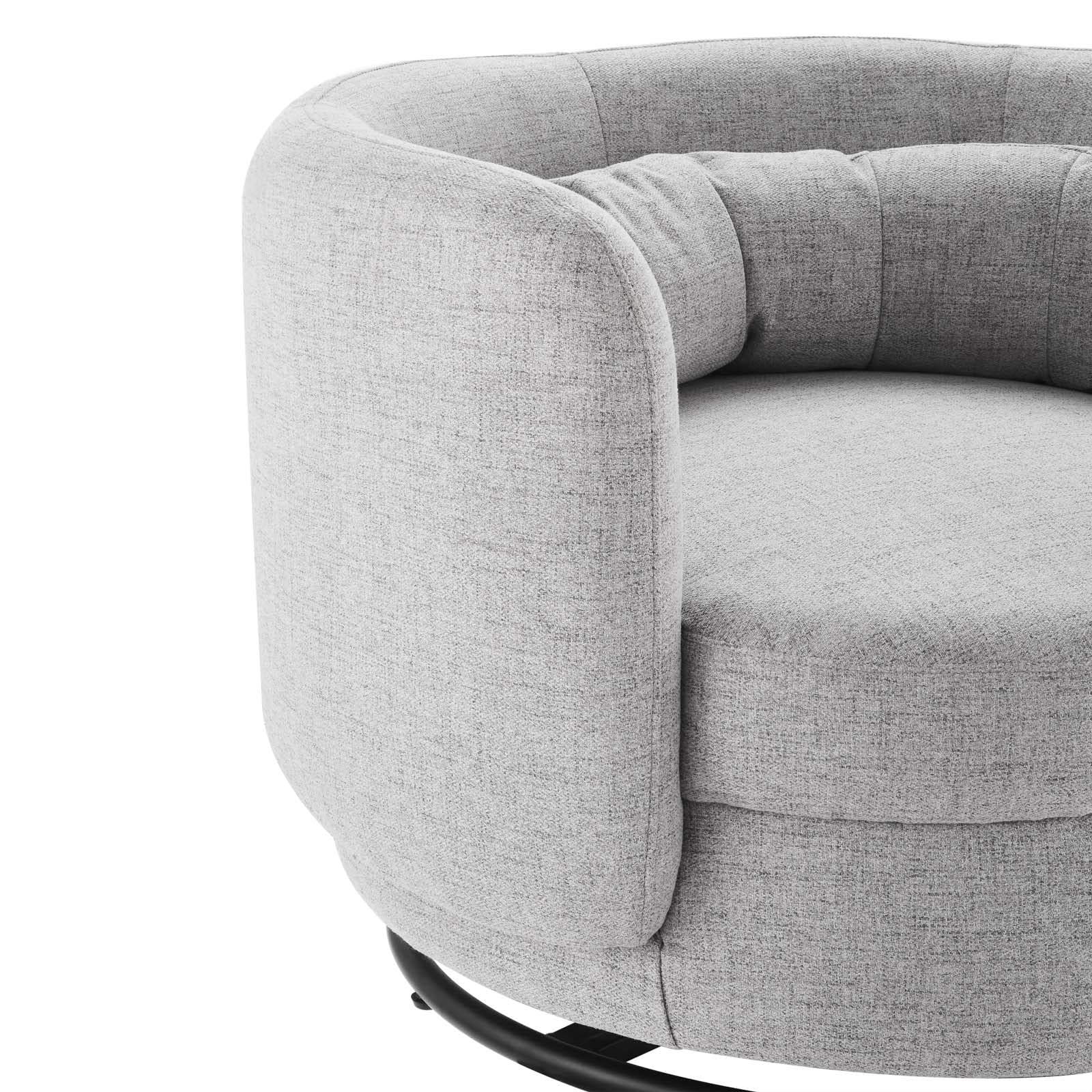 Modway Relish Upholstered Fabric Swivel Chair In Black/Light Gray