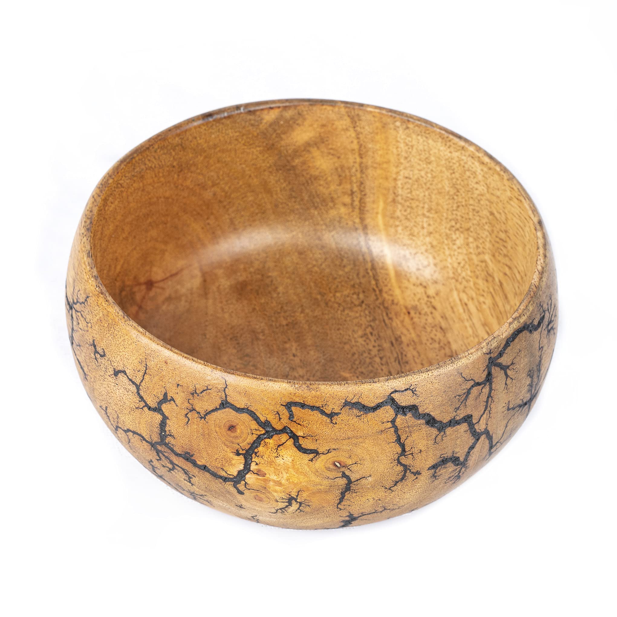 Gocraft Fractal Burn Wood Bowl, Decorative Bowl Small, 6' Diameter X 3' Height, Single Bowl